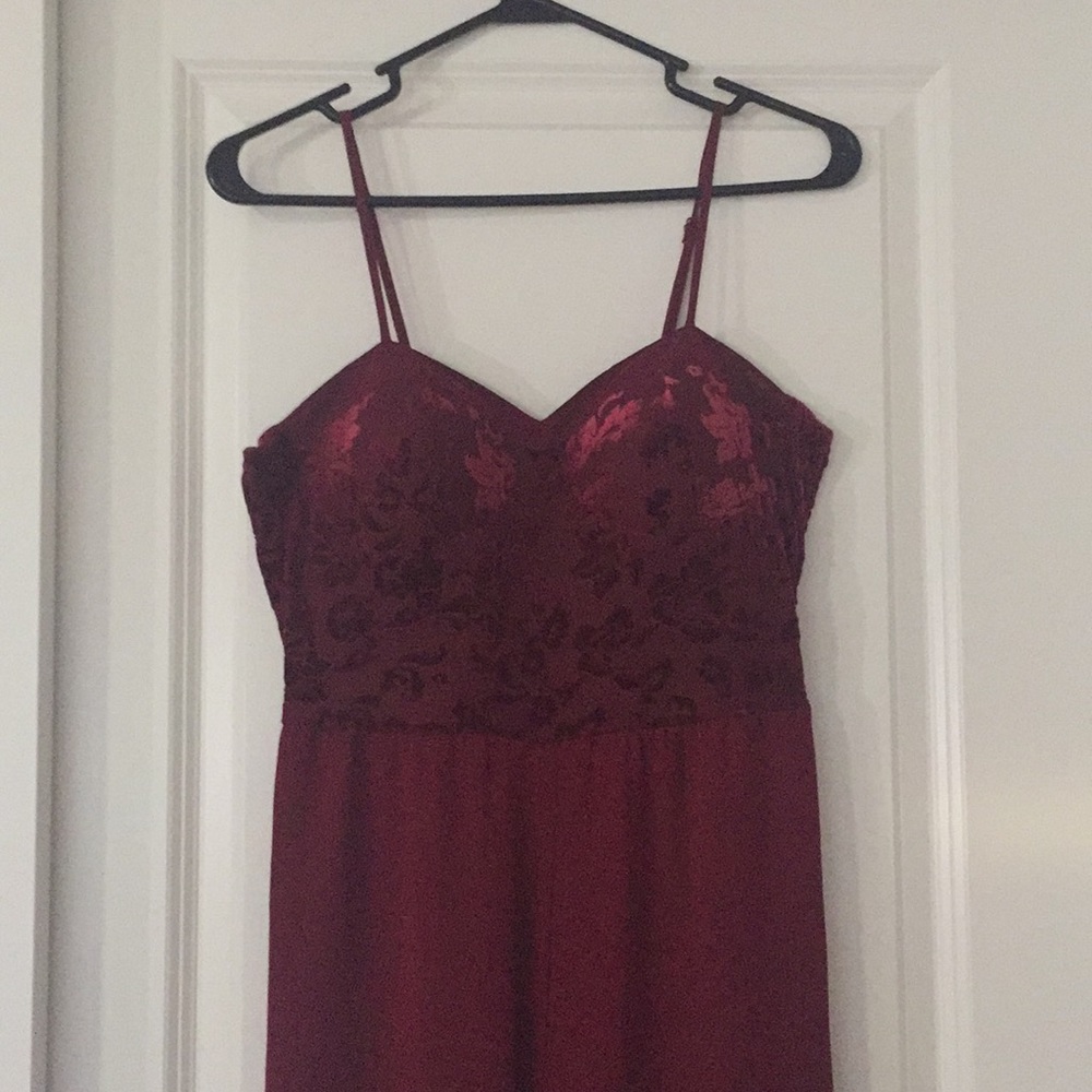Red velvet detail jumpsuit